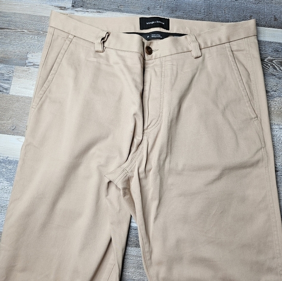 Wings + Horns Men's Chino Button Fly Pants Khaki 34x31 - Picture 2 of 12